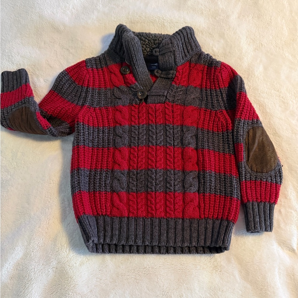 GAP Red and Gray Knit Sweater